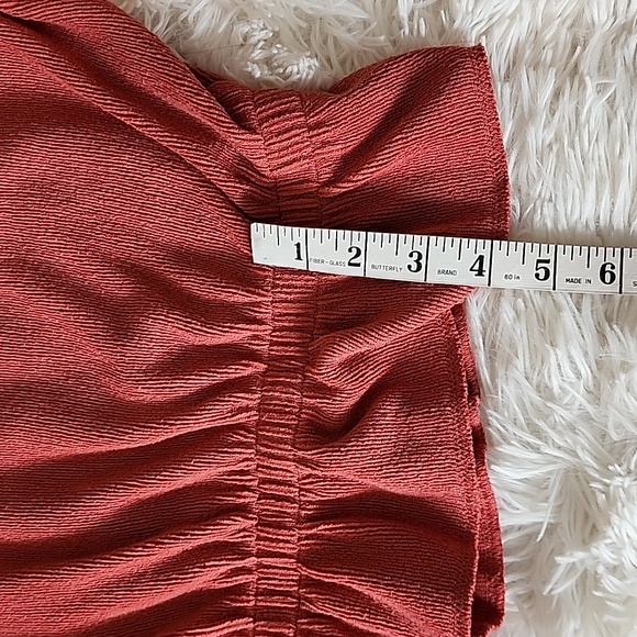 Zara Elegant Rust Long Sleeve Top - Picture 6 of 10